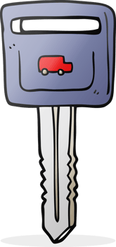 hand drawn cartoon car key png