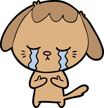 cartoon crying dog png