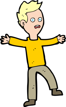cartoon startled boy png