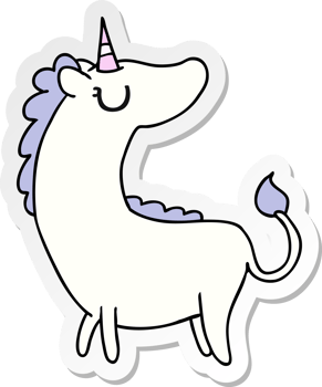 hand drawn sticker cartoon of cute kawaii unicorn png