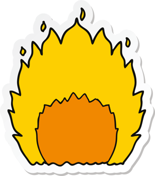 sticker of a cartoon fire png