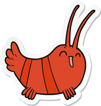 sticker of a cartoon crayfish png