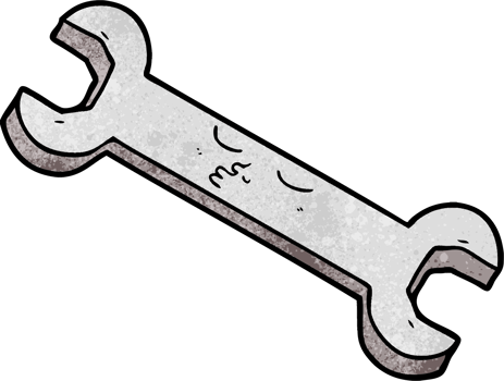 cartoon spanner drawing png