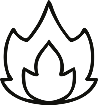 line drawing cartoon of a fire png