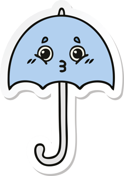 sticker of a cute cartoon umbrella png