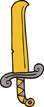 cartoon doodle ancient sword png