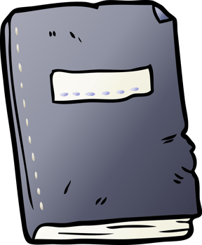 cartoon battered old notebook png