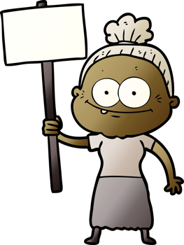 cartoon happy old woman png