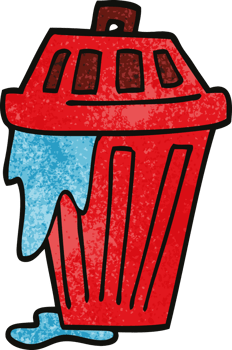 cartoon doodle waste bin png
