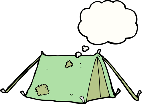 cartoon traditional tent with thought bubble png