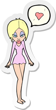 sticker of a cartoon woman with love heart png