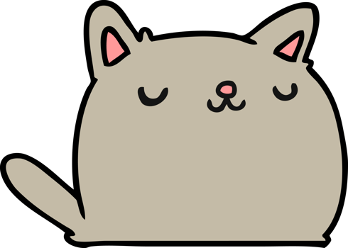 cartoon illustration of cute kawaii cat png