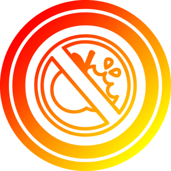 no healthy food circular icon with warm gradient finish png