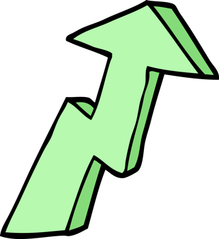 hand drawn doodle style cartoon business growth arrow png