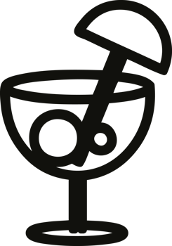 cocktail with umbrella icon symbol png