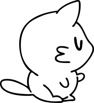 line doodle of a cute little pet cat png