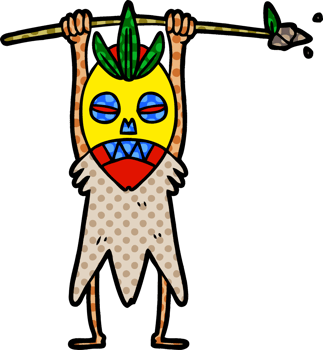 cartoon cannibal shaman png