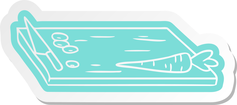 cartoon sticker of vegetable chopping board png