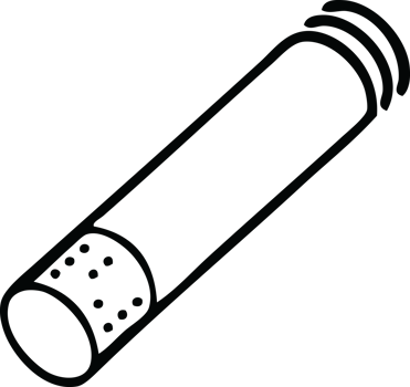 line drawing cartoon of a cigarette png