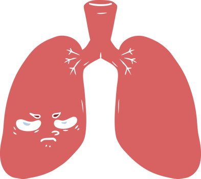 flat color style cartoon angry lungs png