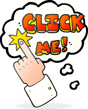 click me  hand drawn thought bubble cartoon sign png