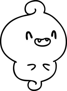 line doodle of a happy halloween ghost png