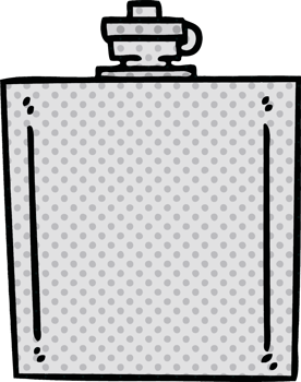 comic book style quirky cartoon hip flask png