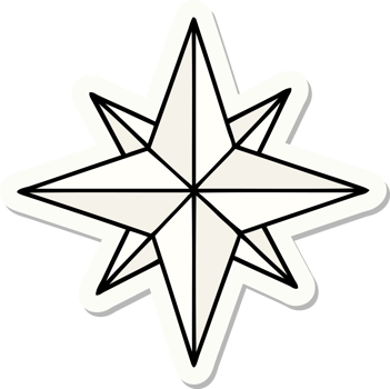sticker of tattoo in traditional style of a star png
