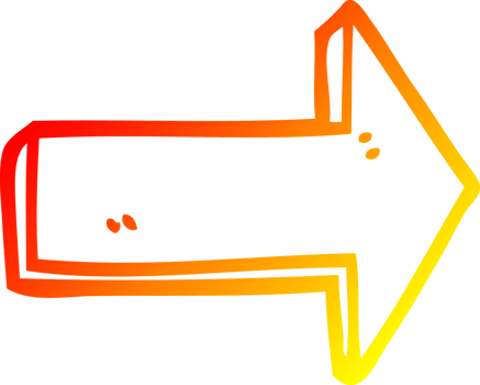 warm gradient line drawing of a cartoon directing arrow png