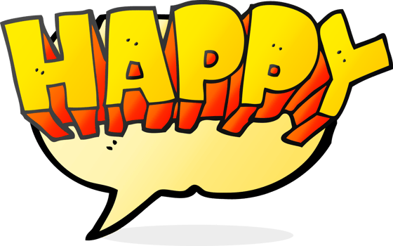 hand drawn speech bubble cartoon word happy png