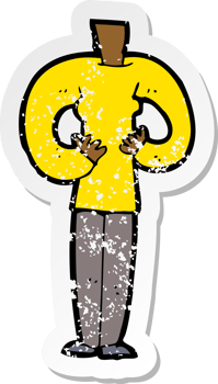 retro distressed sticker of a cartoon female body png