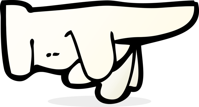 cartoon pointing hand png