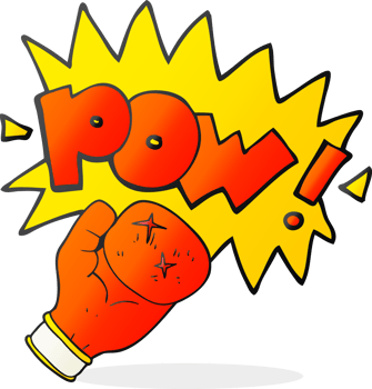 hand drawn cartoon boxing glove punching png