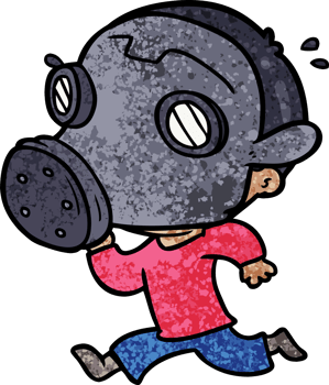 cartoon man wearing gas mask png