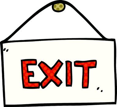 cartoon doodle exit sign png