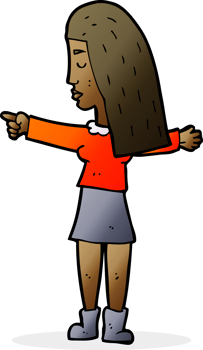 cartoon woman pointing png