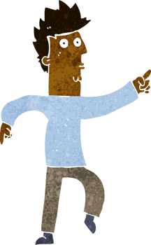 cartoon worried man pointing png