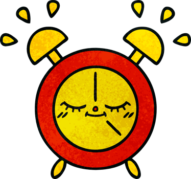 retro grunge texture cartoon of a alarm clock png