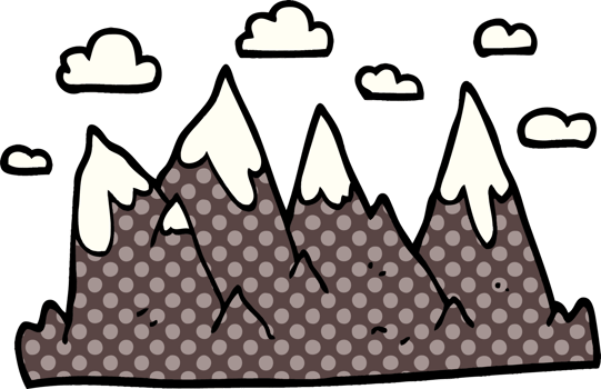 cartoon doodle mountain range png