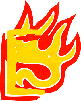 cartoon flaming letter png