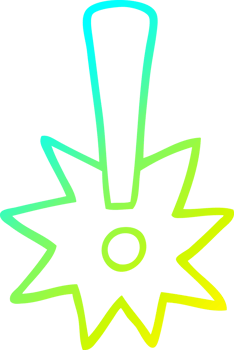 cold gradient line drawing of a cartoon exclamation mark png