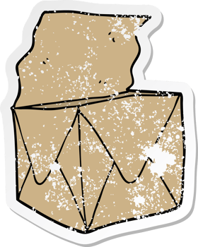 distressed sticker of a cartoon package png