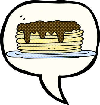 hand drawn comic book speech bubble cartoon pancake stack png