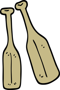 hand drawn doodle style cartoon pair of paddles png
