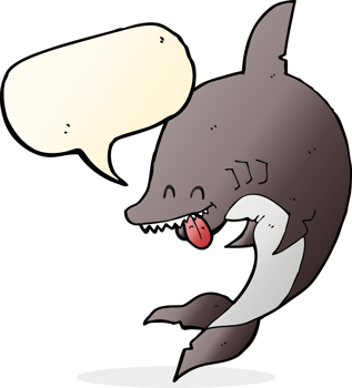 funny cartoon shark with speech bubble png