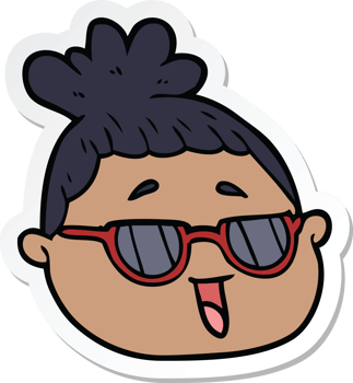 sticker of a cartoon female face png