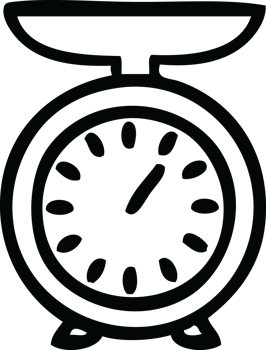 line drawing cartoon of a weighing scale png