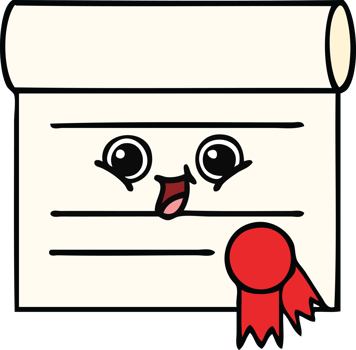 cute cartoon of a certificate png