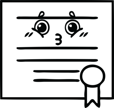 line drawing cartoon of a graduation diploma png
