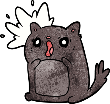 cartoon shocked cat amazed png